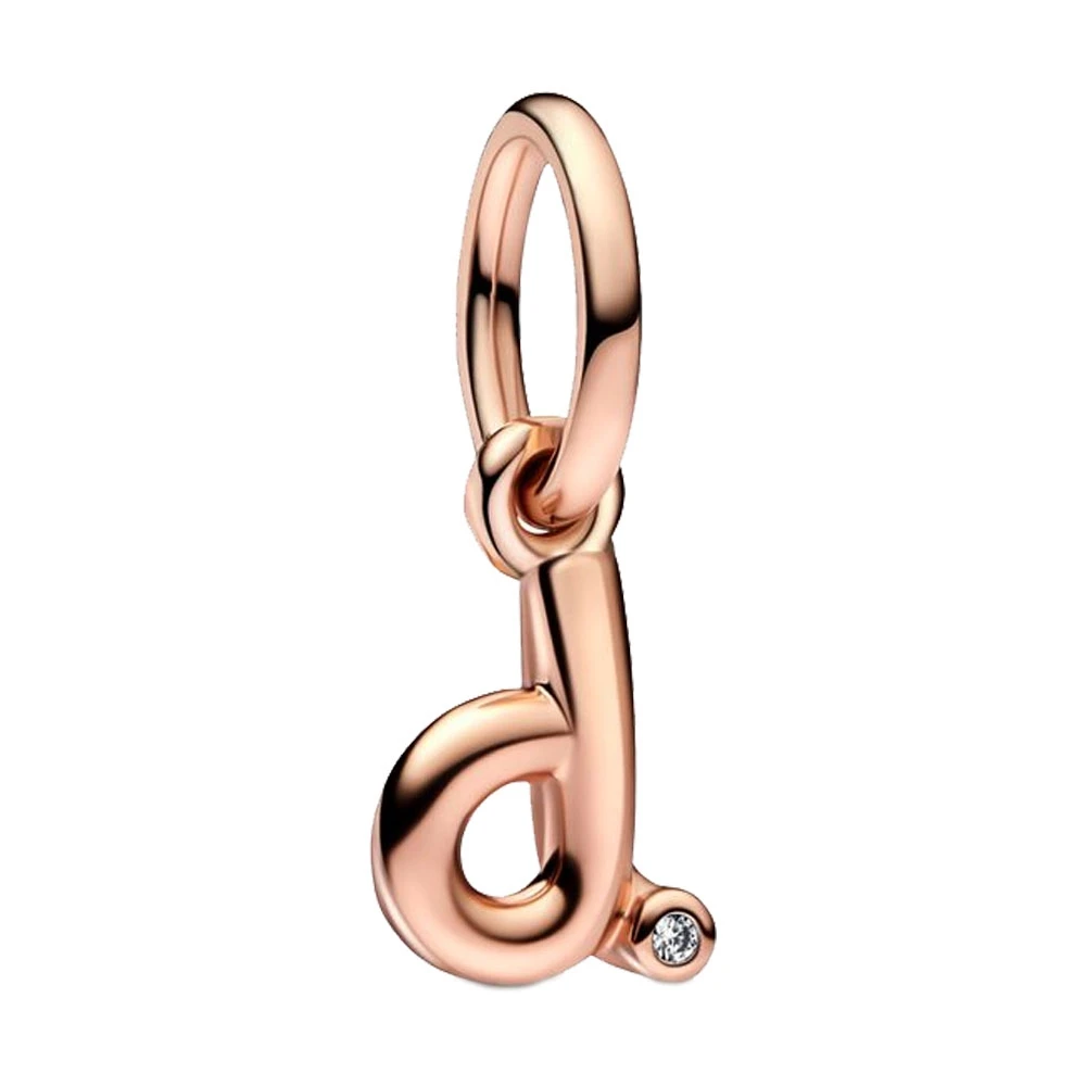 2023 New 925 Silver Plated Rose Gold Letter a-z Script Alphabet Dangle Charm Fit Pan Bracelet DIY Romantic Jewelry Gift