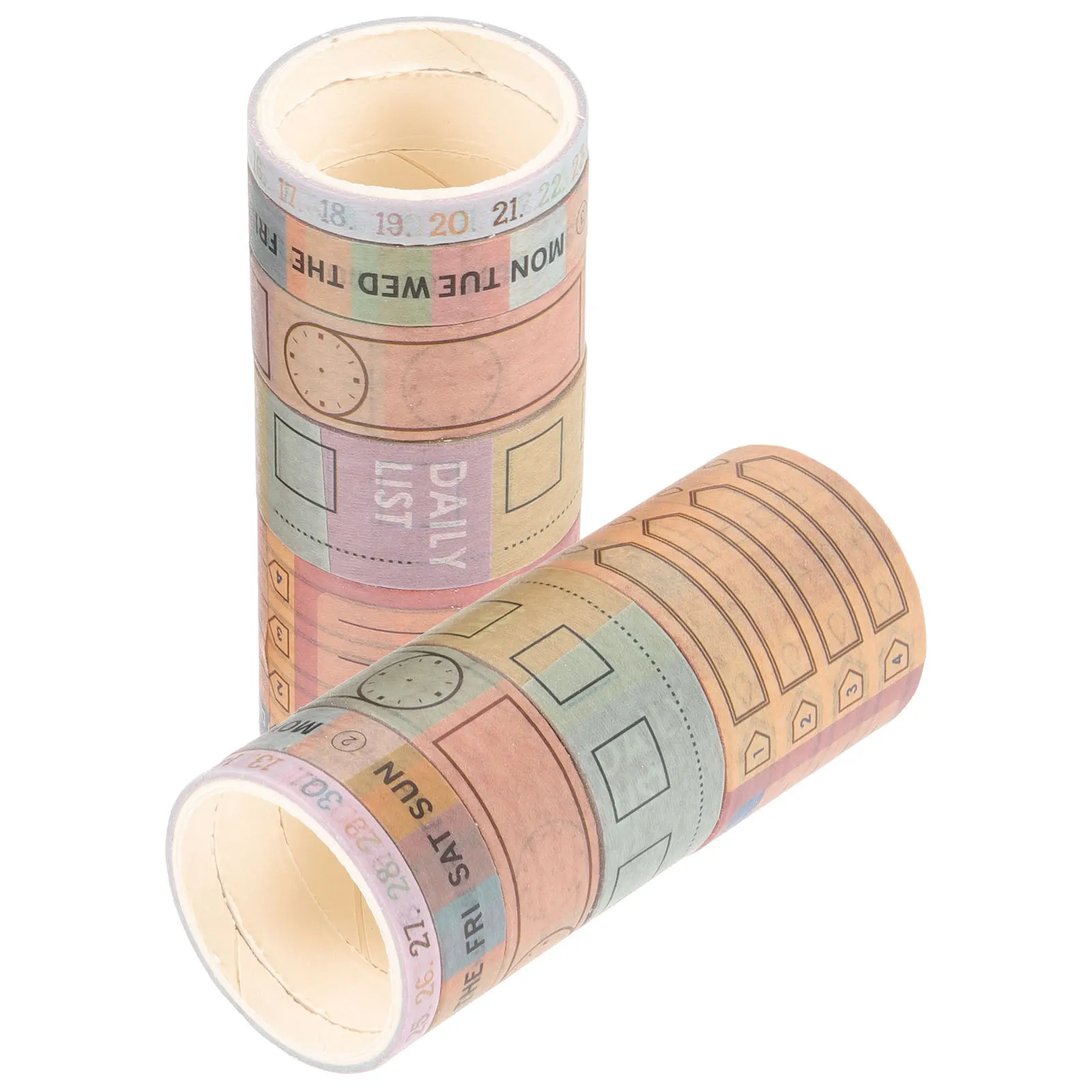 2pcs 10 Rolls Writable Paper Tape For Diy Calendar Planner Creative Month Date Design Craft Adhesive Tape