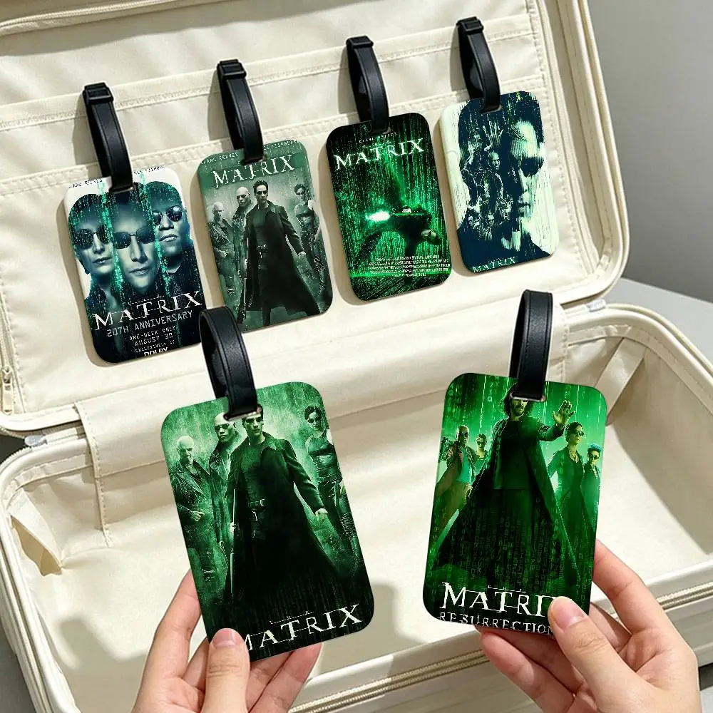 Science fiction action movie The M-Matrix Portable Anti lost Luggage Name Tag PVC Information Card Sleeve Suitcase Travel Label