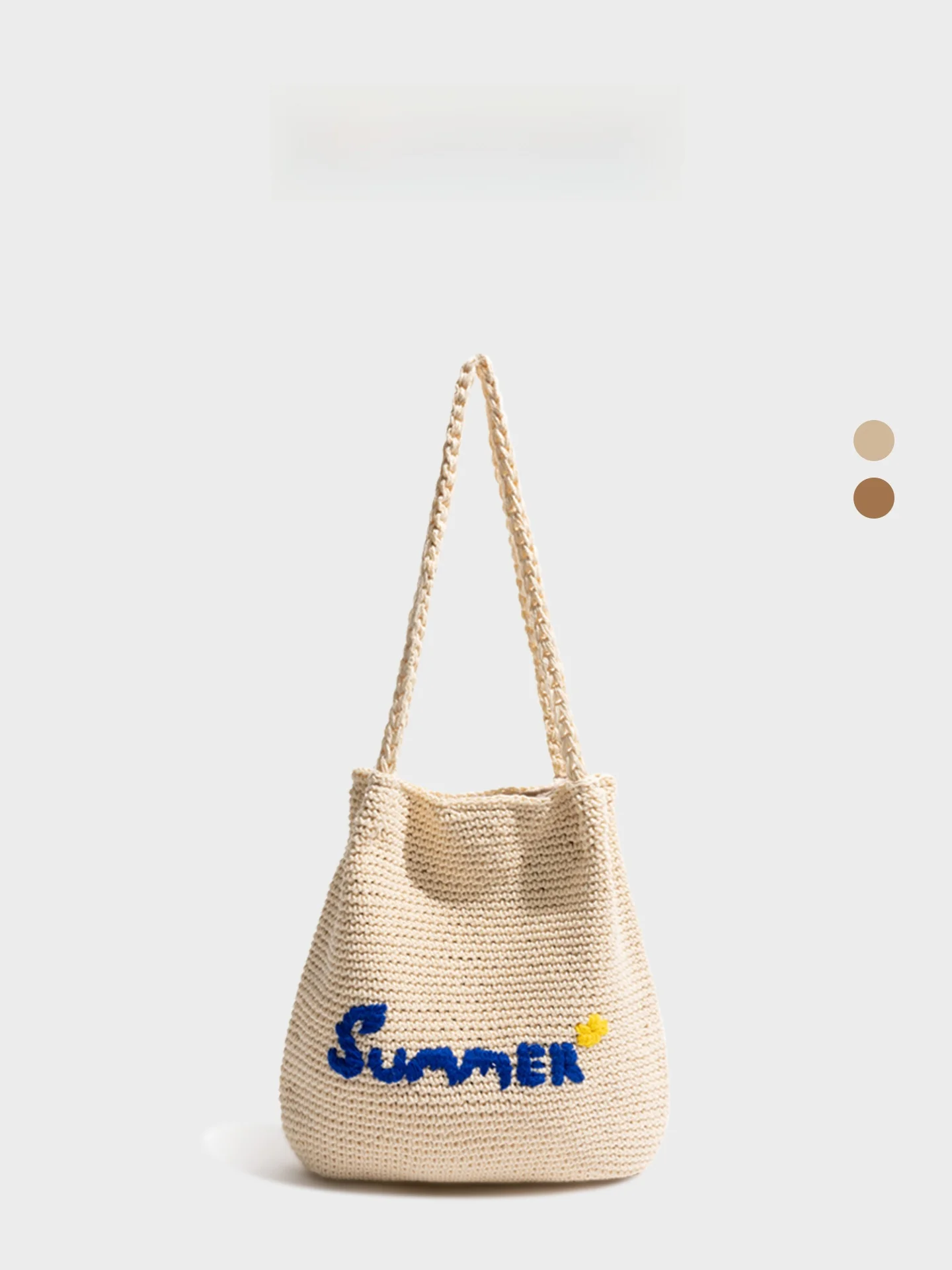 

Summer Orange Girl Vacation Beach Straw Woven Bucket Bag Large Capacity Tote Bag Embroidered Basket Handbag Soft Handle Shoul...
