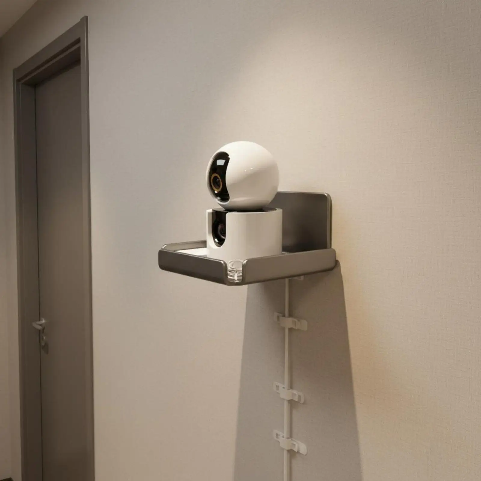 Wall Mount Bracket Carbon Steel Universal Security Camera Holder with Cable Pass Through for Home Entry