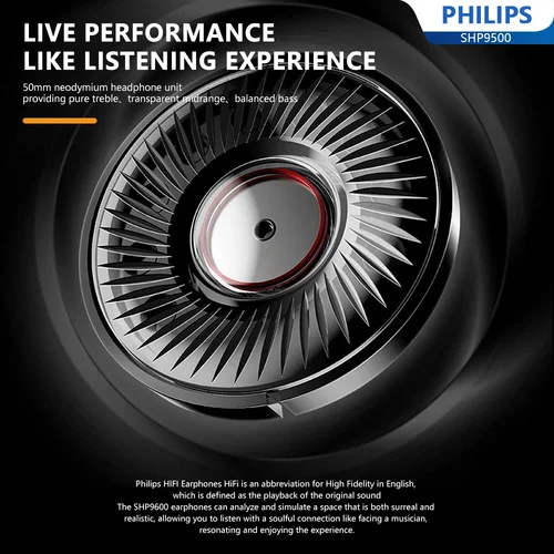 Imagen 2 del producto Philips SHP9500 auriculares con cable montados en la cabeza auriculares estéreo HiFi Monitor clase música auriculares juego de deportes electrónicos auriculares universales