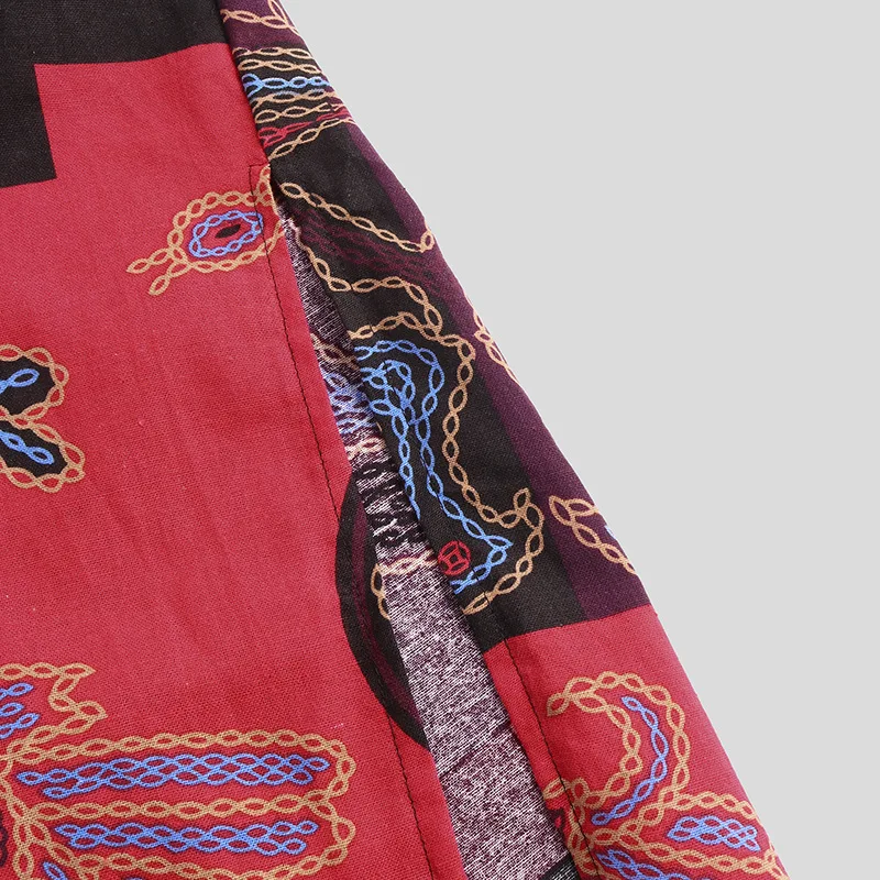 Moda musulmana Jubba Thobe Abbigliamento etnico mediorientale Abito lungo da uomo Abito lungo stampato Abito arabo