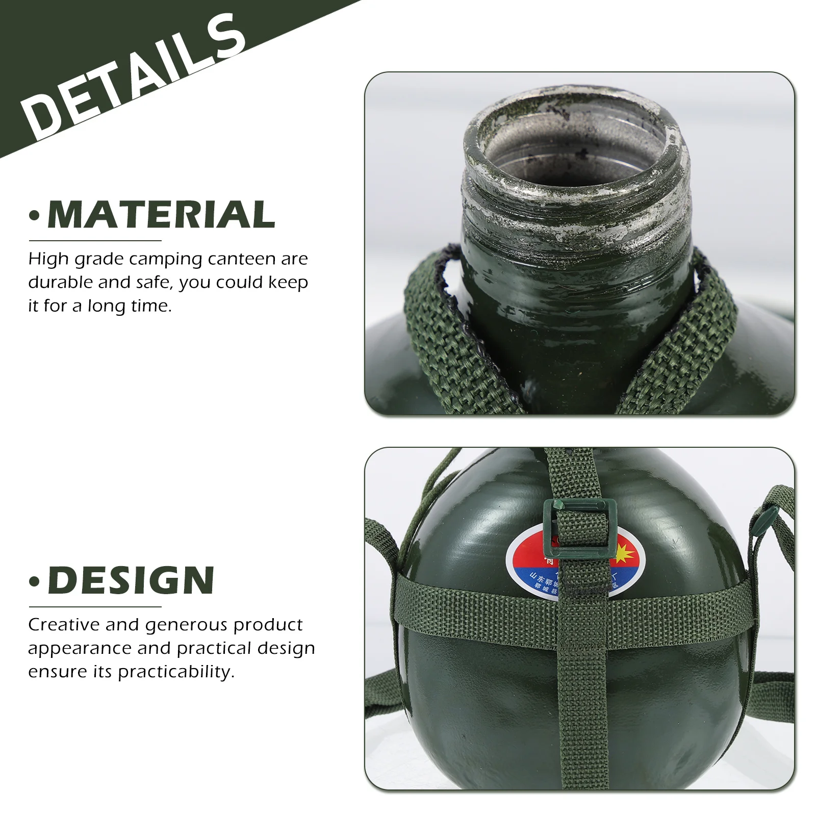 

Military Canteen High Grade Waterproof Camping Water Bottle Lightweight Outdoor Hiking Portable Travel Accessory