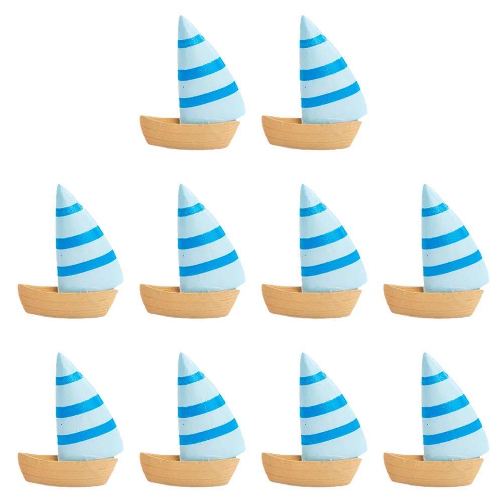 10 Pcs Toy House Mini Figurine Nautical Model Landscaping Sailboat Figure Decorative