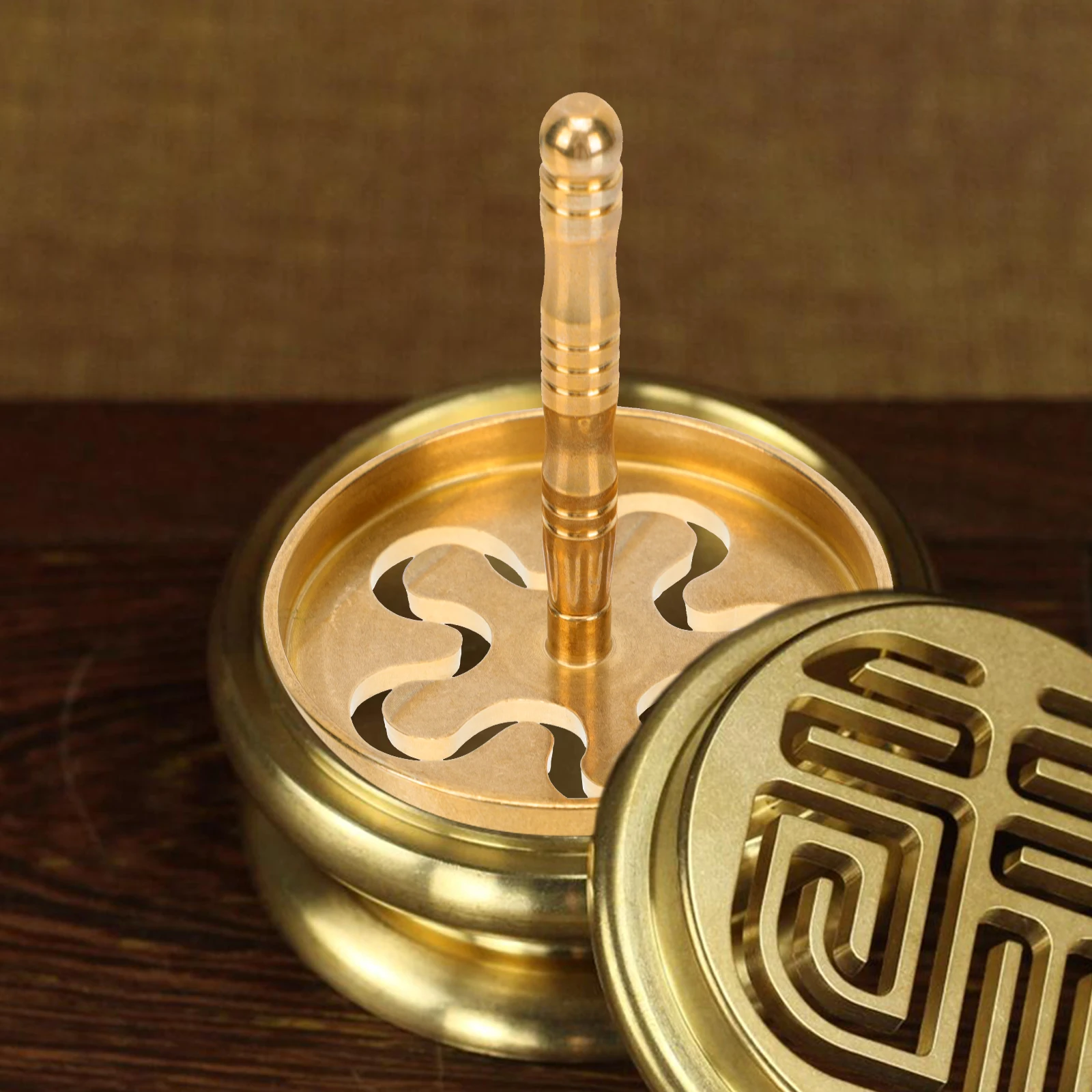 

Incense Ash Press Copper Tool Removable Design Shaping Mold DIY Supply Decoration Premium Device Household Use Study Office