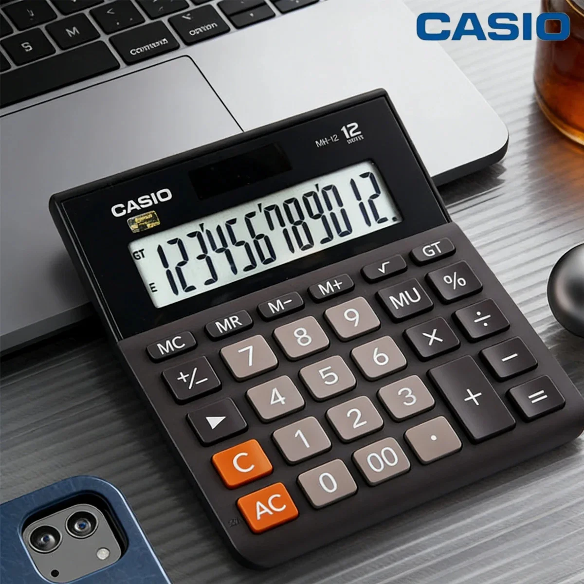 Casio Office Electronic Calculator MH12/DH12/DH14/MX12B/MX120B/AX12B/AX120B, for invoice records and accountant daily tasks