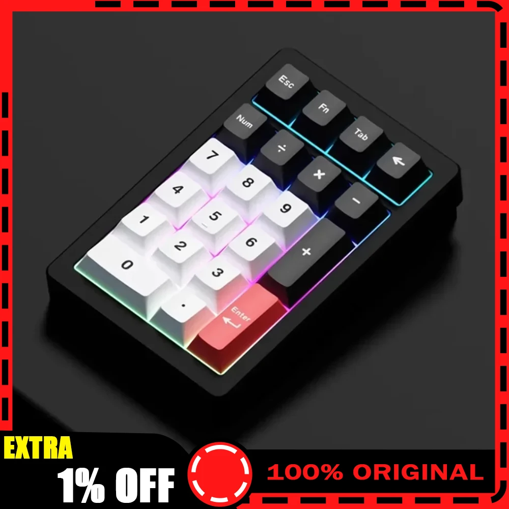 PANDA20 V2 Numeric Keypad Kit Wireless 3-mode Gasket Hot-Swap RGB Custom CNC Aluminum Office Gaming Mechanical Keyboard VIA Gift