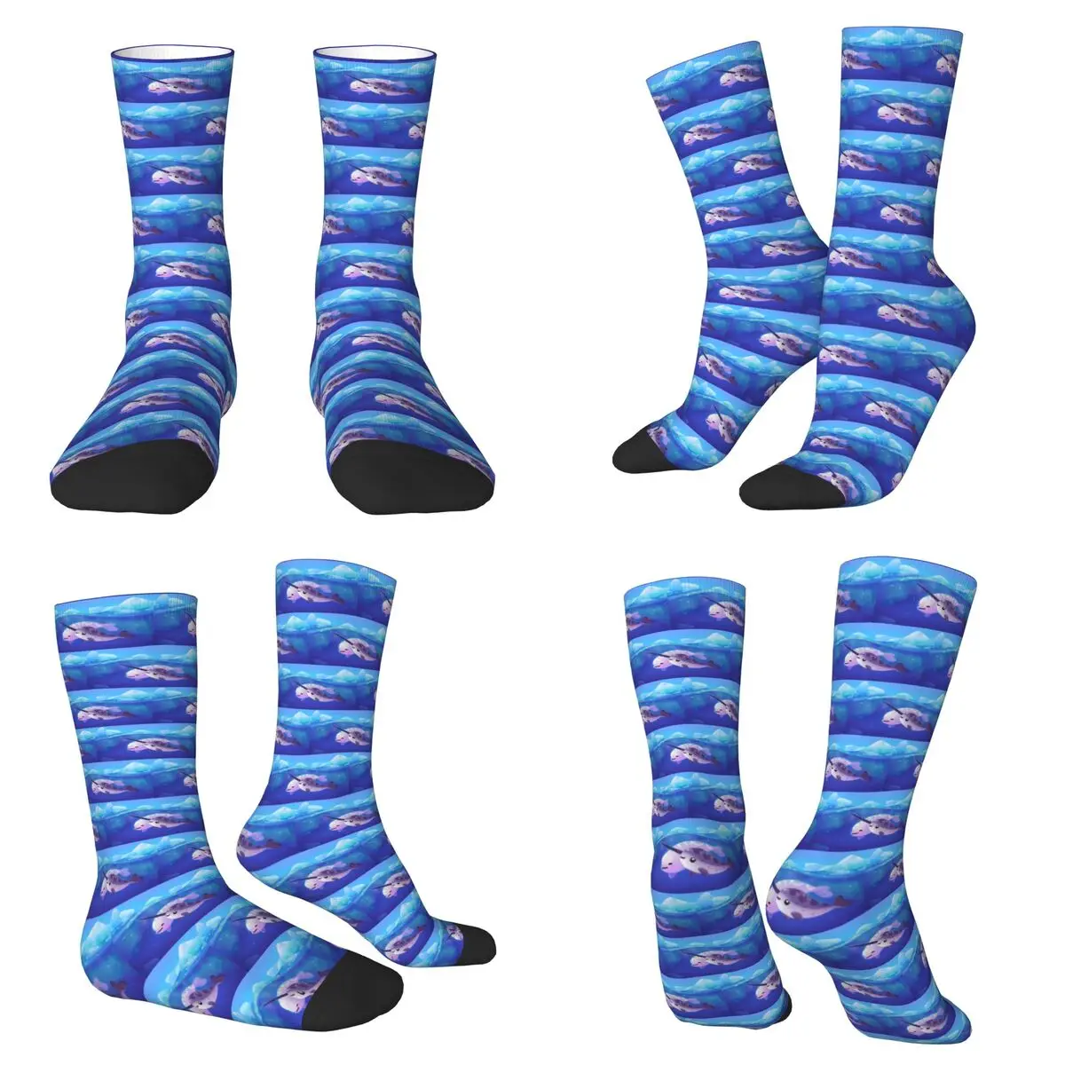 

Носки Beluga And Narwhal, впитывающие пот чулки в стиле Харадзюку, всесезонные длинные носки, аксессуары для мужчин и женщин, подарок на день рождения