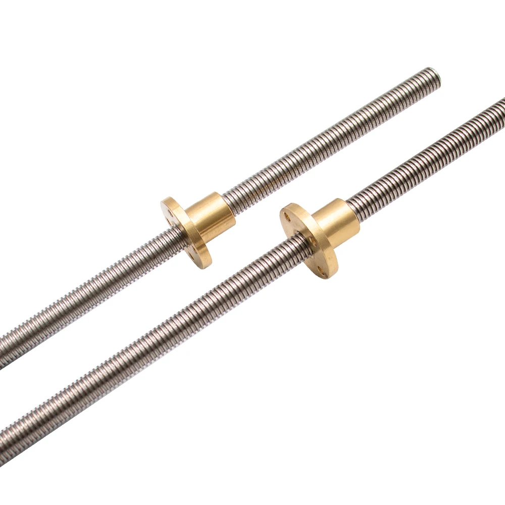 3D Printer Part Trapezoidal Rod T12 Lead Screw 12mm diameter Pitch 2mm Lead 2mm-12mm with Brass Nut  Length100mm-1000mm