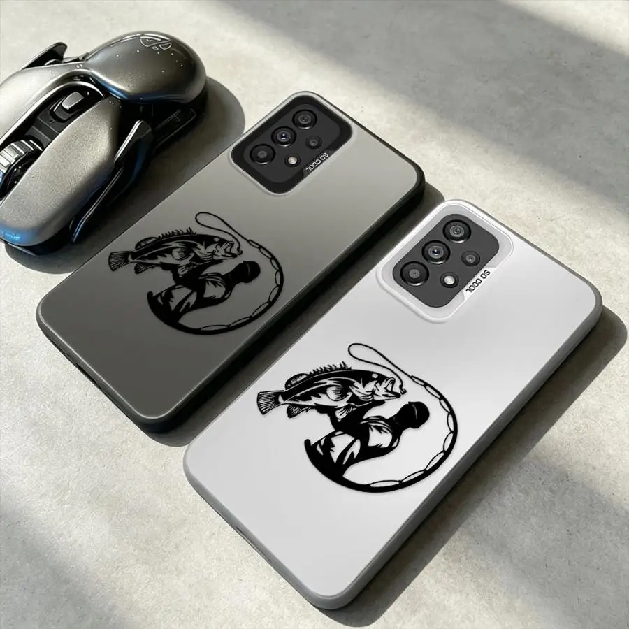 Phone Cover Case for Samsung Galaxy A12 A54 A14 A56 A17 A52 A72 A32 A36 A25 A73 A23 A71 A13 A16 A34 Fish Hook Couple