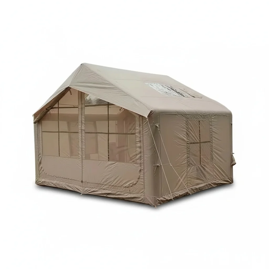 

Inflatable Camping Tent With Air Pump, 4 Season Waterproof Glamping Tent, Windproof Outdoor Blow Up Tent For RV Travel