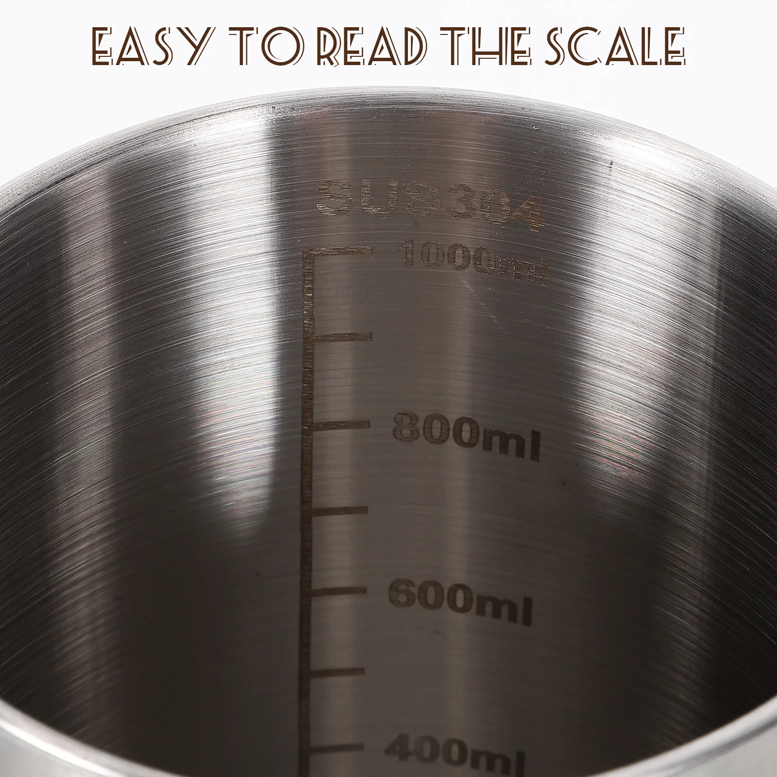 Laboratory Stainless Steel Measuring Cup Smooth Burr Free Surface 1000ml Graduated Beaker Practical Liquid Solid Measurement