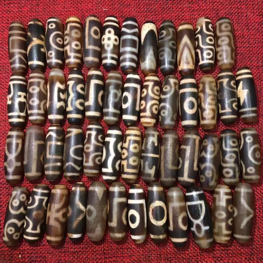 YD17 50pcs/lots Fine Natural Agate Stone 13*38mm anime Dzi Beads Old Surface items with free shipping