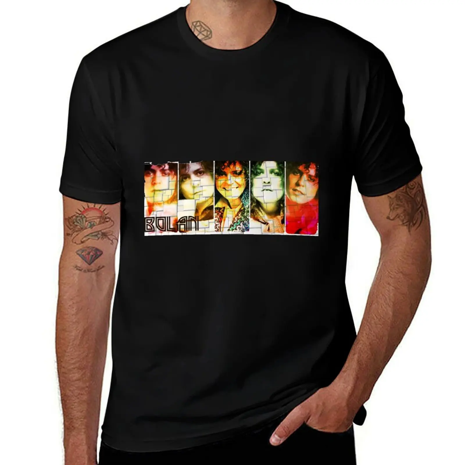 Marc Bolan T-Shirt Basic Crew Neck Short Sleeve Top T-Shirt