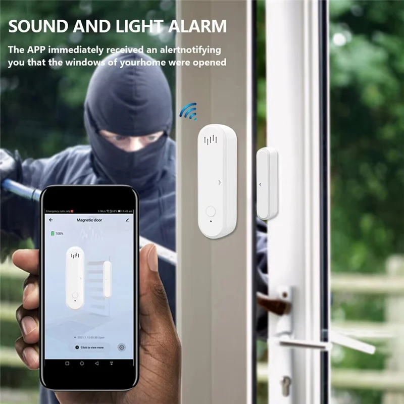VVNB-Tuya Smart Wifi Tür Sensor 80Db Sound Fenster Sensor Smart Leben Arm Unscharf Tür Sensor APP Alarm Alarm Tür sensor
