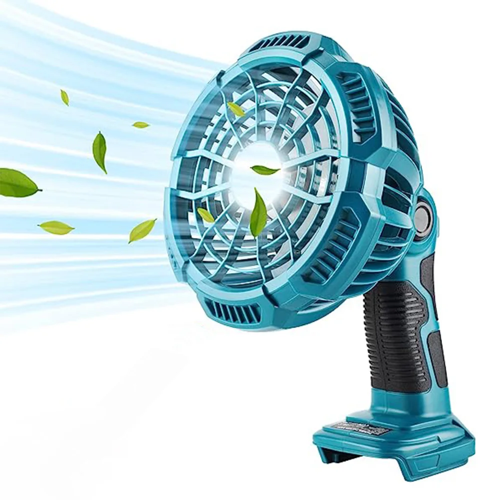 Ventilador inalámbrico con luz LED, 3 velocidades de escritorio de dispositivo portátil, para Makita BL1830, BL1850, BL1840, batería de 14,4 V-18V,