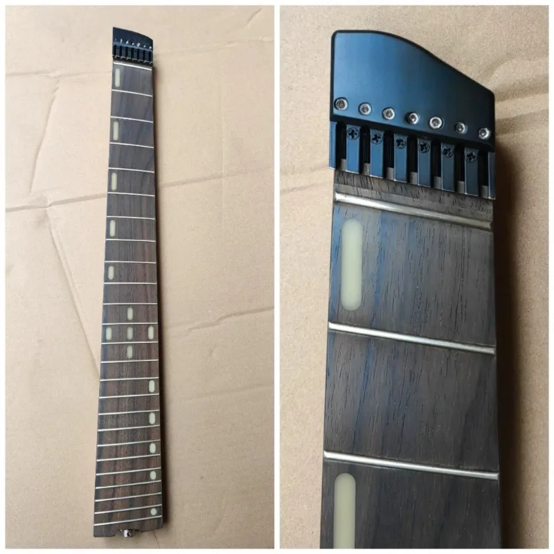 Seven string electric guitar neck is fan baked maple