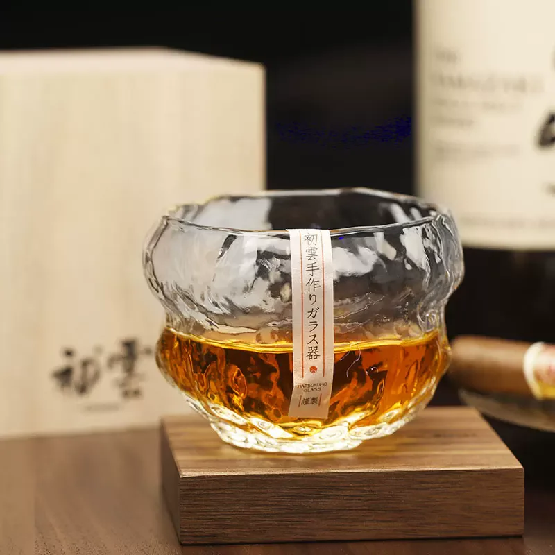 Copo de Cristal para Whisky, Vidro Japonês, Copo de Degustação de Vinho, Tumbler Vintage Irregular, Copo para Whisky Chivas