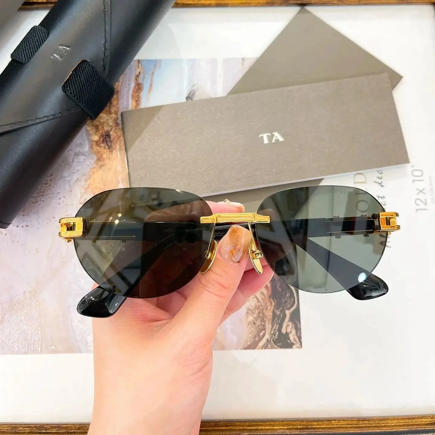 

Новое поступление для LUXURYDIT DT DTS152, деловые мужские очки в ацетатной оправе премиум-класса, классические стильные женские солнцезащитные очки с зелеными линзами UV400