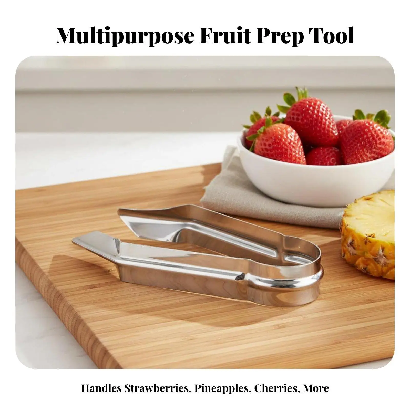 Multipurpose Stainless Steel Weeder Tool Pineapple Eye Extractor Strawberry Huller Kitchen Utensil for Fruit Veggie Prep Home