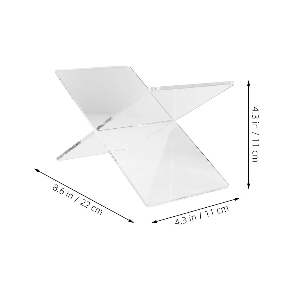 2 قطعة حامل كتب أكريليك X شكل حامل كتب قاعدة ثابتة حامل القراءة رف شاشة لسطح المكتب للكتب وصفات الوثائق #5