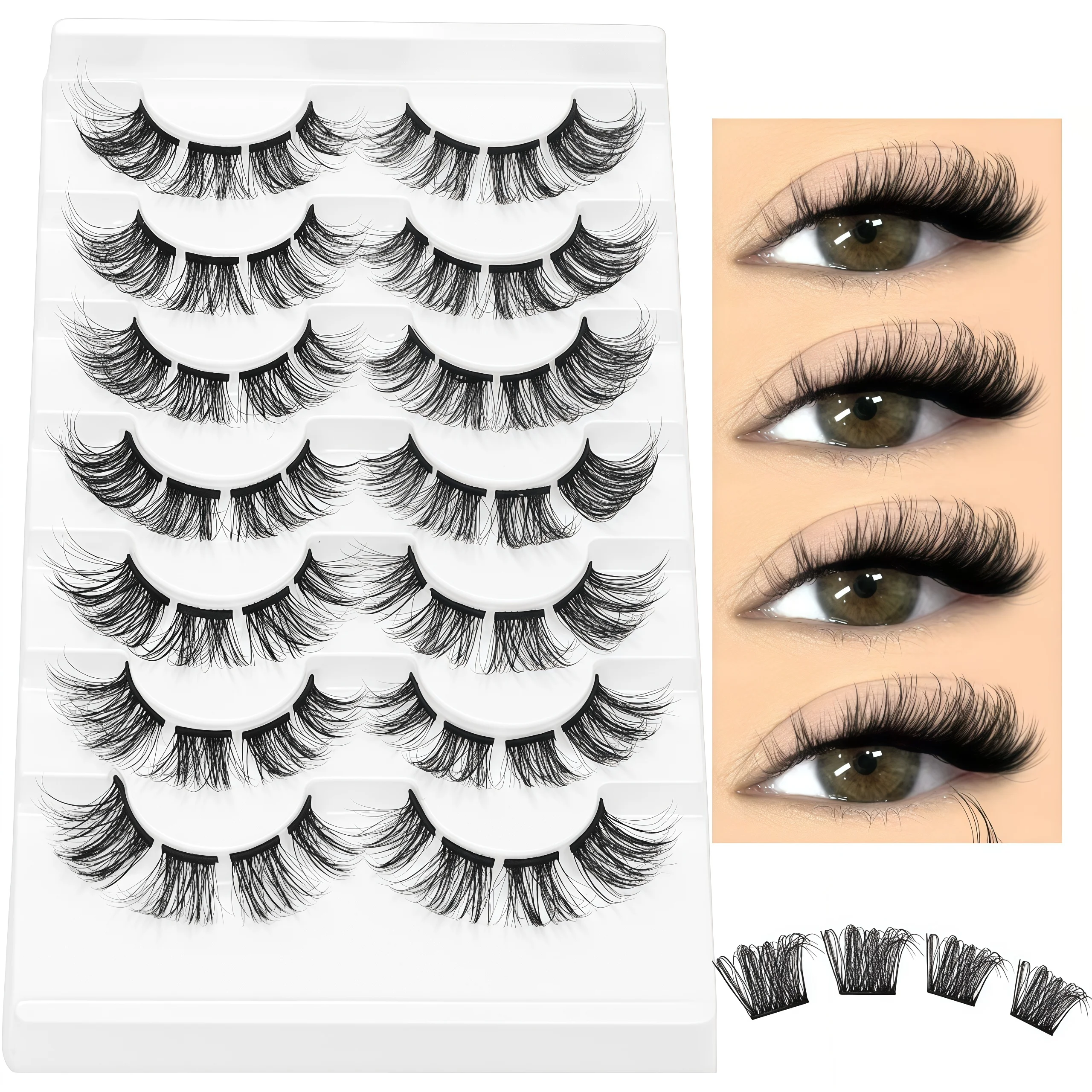 Nova chegada 7 pares grosso estilo raposa dos desenhos animados volume natural puro desejo europeu & americano cílios postiços