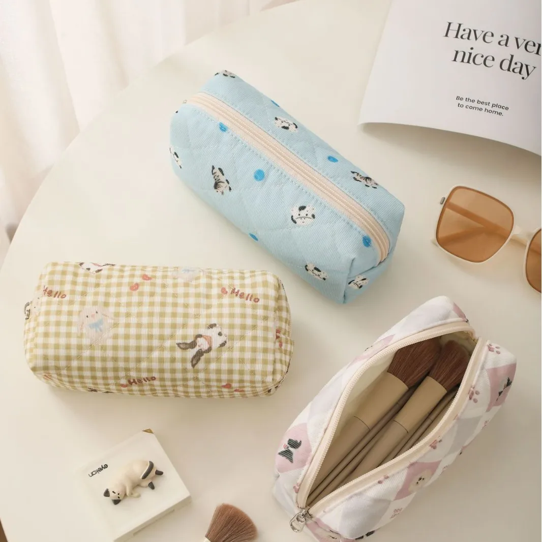 Examination Essential Corduroy Pencil Case Ins Style Stationery Storage Bag