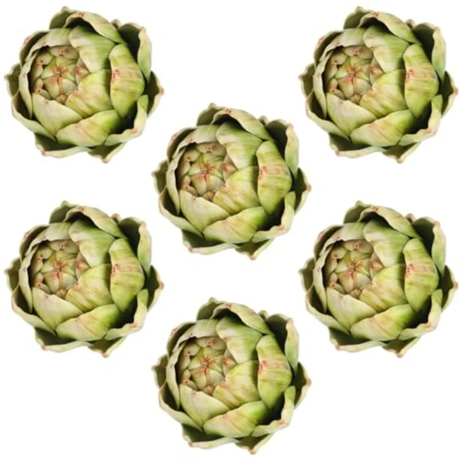 

6 шт. зеленых искусственных артишоков, имитация овощей и фруктов для летнего декора кухни, свадебных ваз и украшения вазонов, большие - Reali