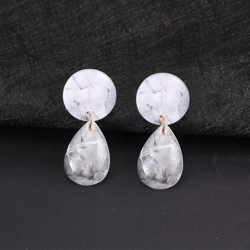 

Retro earrings, ear clips, elegant stud earrings, water-drop earth tone leopard print earrings