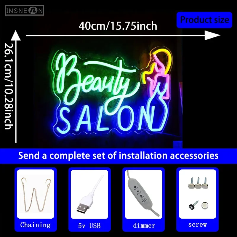 Beauty Salon Salon Studio Neon Sign Wall Decoration Business Decorative Neon Sign Store Wall Art Deco Beauty Room Shop Neon Sign