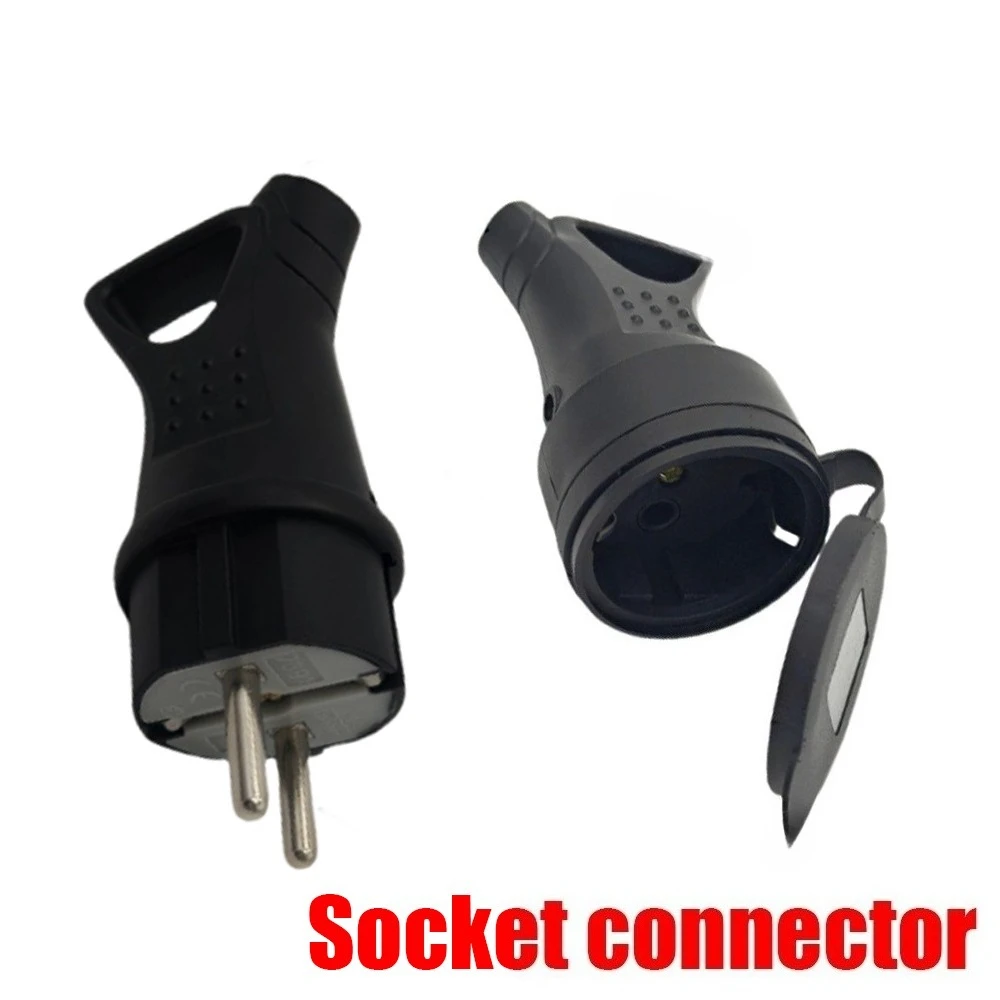 Waterproof EU Socket 1Pcs Splash Proof Export Type Connector For DIY Power Cords European Plugs Travel Adapter Converter