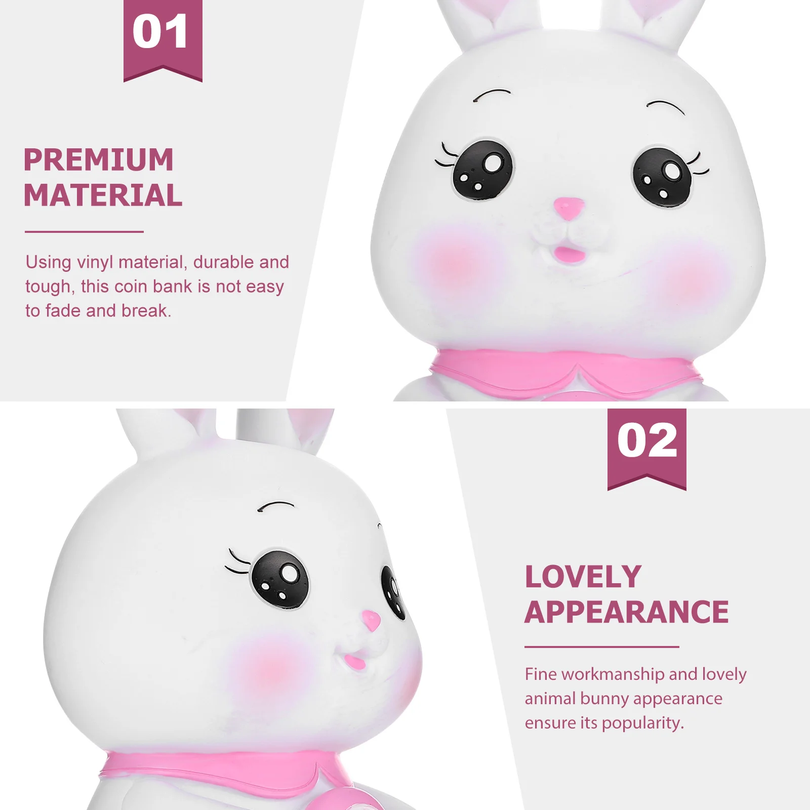 Anti-Drop Munt Bank Vinyl Bunny Vormige Spaarpot Voor Kinderkamer Decoratieve Spaarpot Educatief Cadeau Cartoon Spaarpot