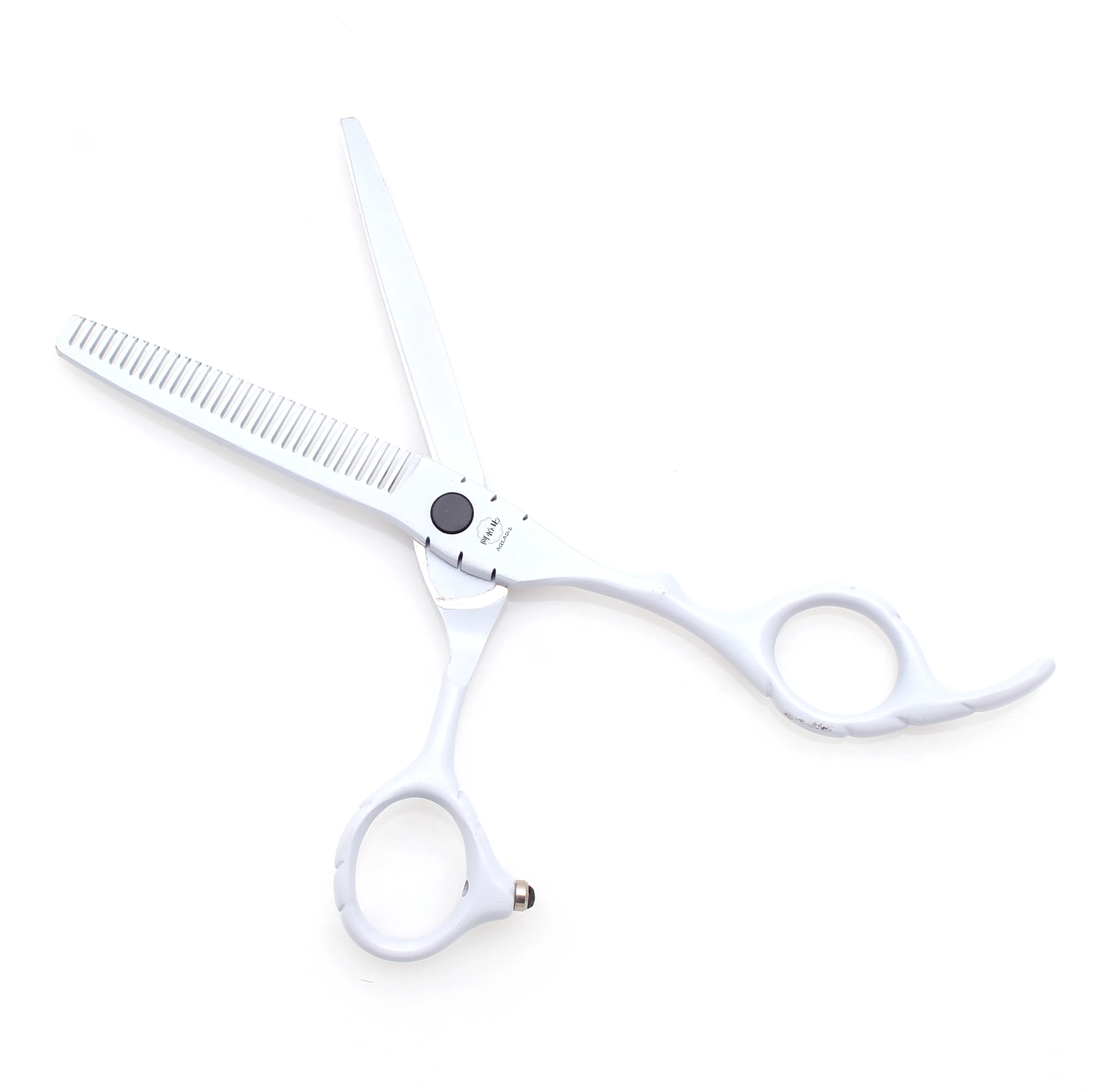 Professionelle Friseurschere 5,5" 6" AQIABI Japan Edelstahl Effilierschere Friseursalon Haarschneideschere Rot A1010 – Detail 7