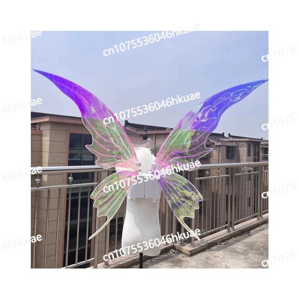 Wholesale Large Light Up LED Crystal Angel Fairy Butterfly Wings Transparent Costume Accessories for Holiday Party Decor