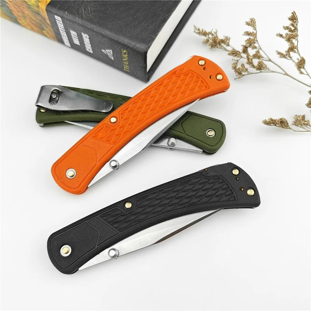 3 Styles BK 110 Slim Select Folding Hunter Pocket Knife 40C Steel Clip Point Blade Nylon Fiber Handle Outdoor Camping Knife