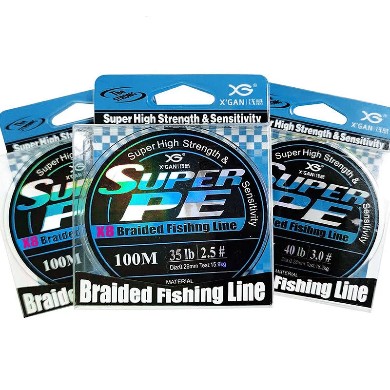 100M  8 Braided PE Fishing Line 0.6-8.0# 3 Colors Smooth Wear-resistant Main Linefor BL30 BL35 Outdoor Lure