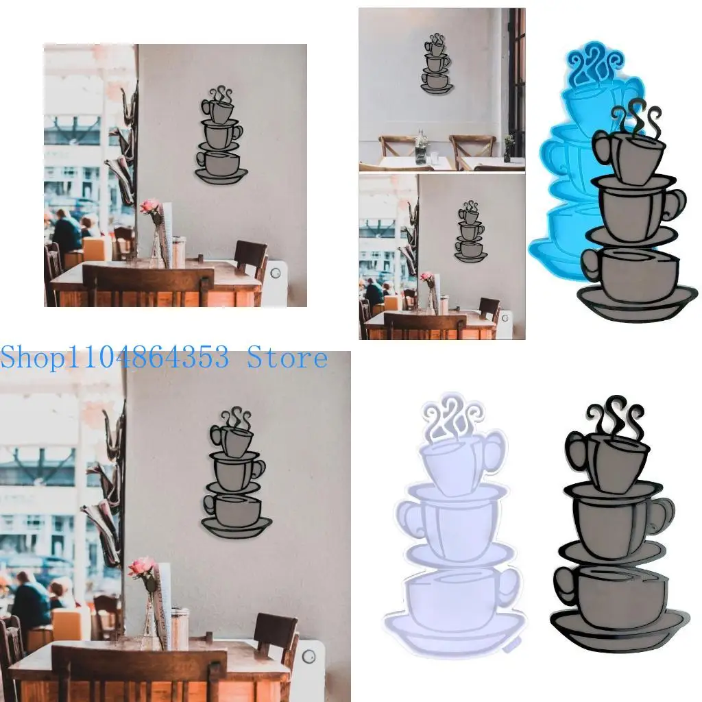 

652F Cups Resin Mold Coffee Mugs Wall Decor Epoxy Casting Mold Wall Art Silicone Mold DIY Craft Door Decor Unique Ornament