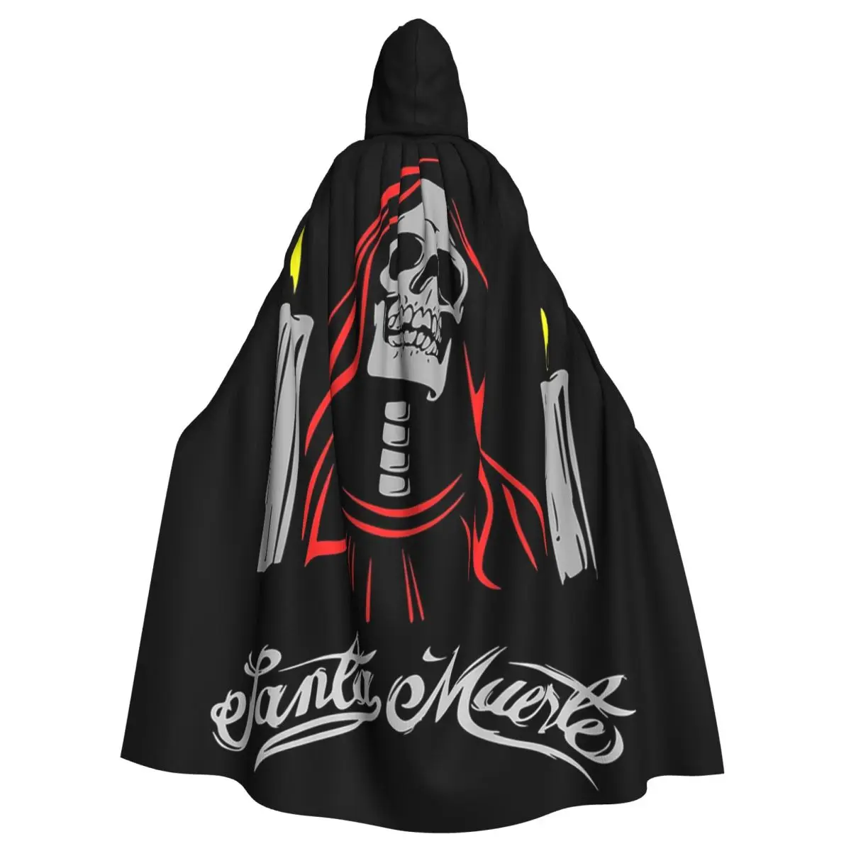 Santa Muerte Spanish Long Hooded Cloak Witch Medieval Costume Cosplay Cape HalloweenParty Adult Unisex