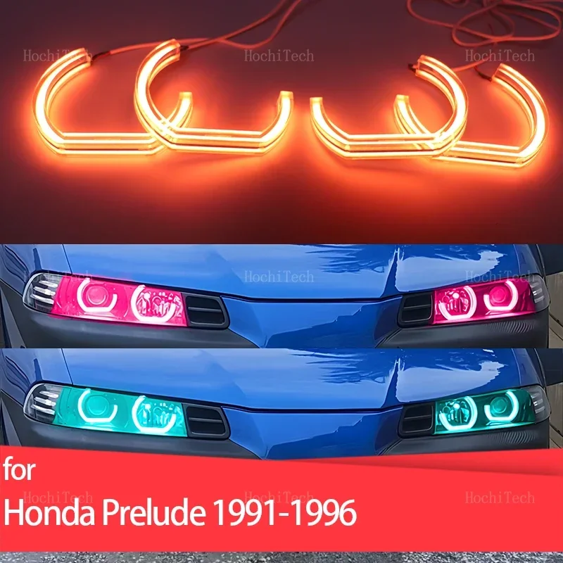 

Светодиодные кольцевые фары (ангельские глазки) для Honda Prelude 1991-1996, аксессуары для автомобильных фар, дневные ходовые огни