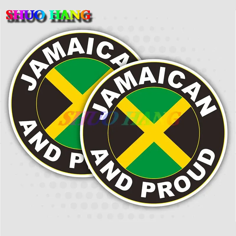 2 X Jamaica and Pride Sticker Banner Vinyl Self Decals Car Motorcycle Window Windshield Accessories Truck Ship Laptop Kit Decals