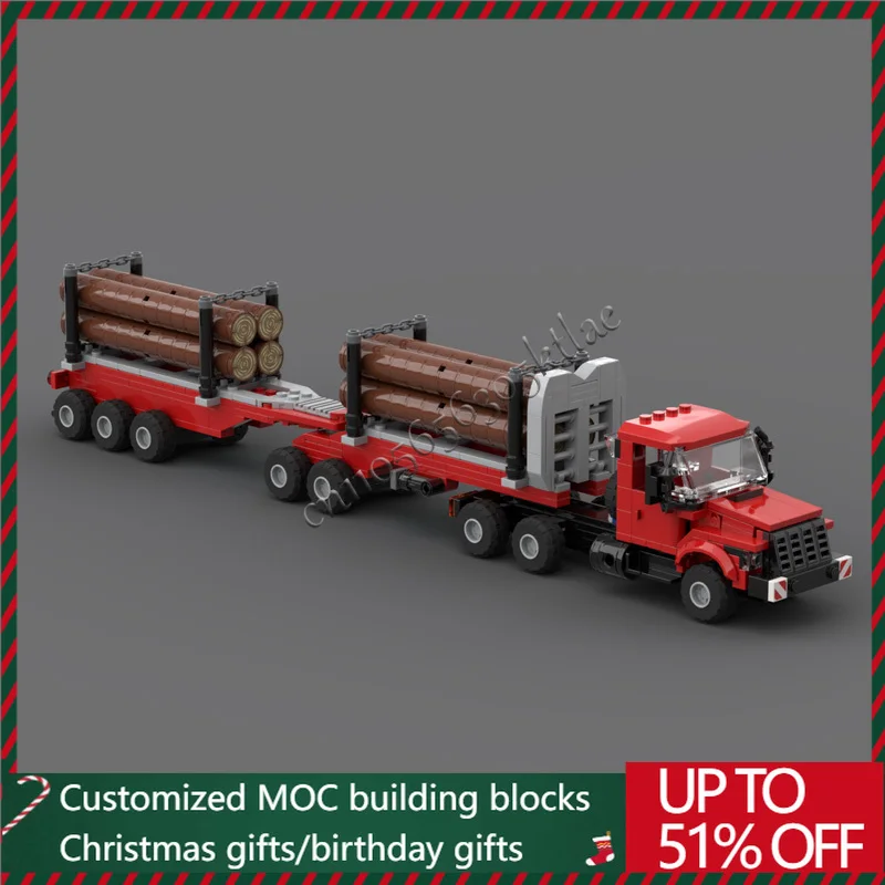 

539 шт. Moc строительные блоки Grizzly сверхмощный лесозаготовительный грузовик технология модульные кирпичи модель подарки рождественские игрушки наборы сборки
