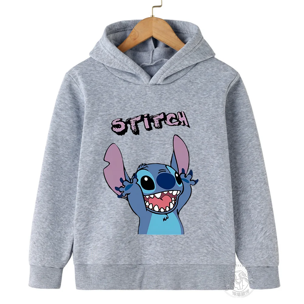 Disney Stitch Children\'s Street Fashion Sweater Boys Girls Tops Children\'s Sports Pullover Outdoor Sports Hoodie