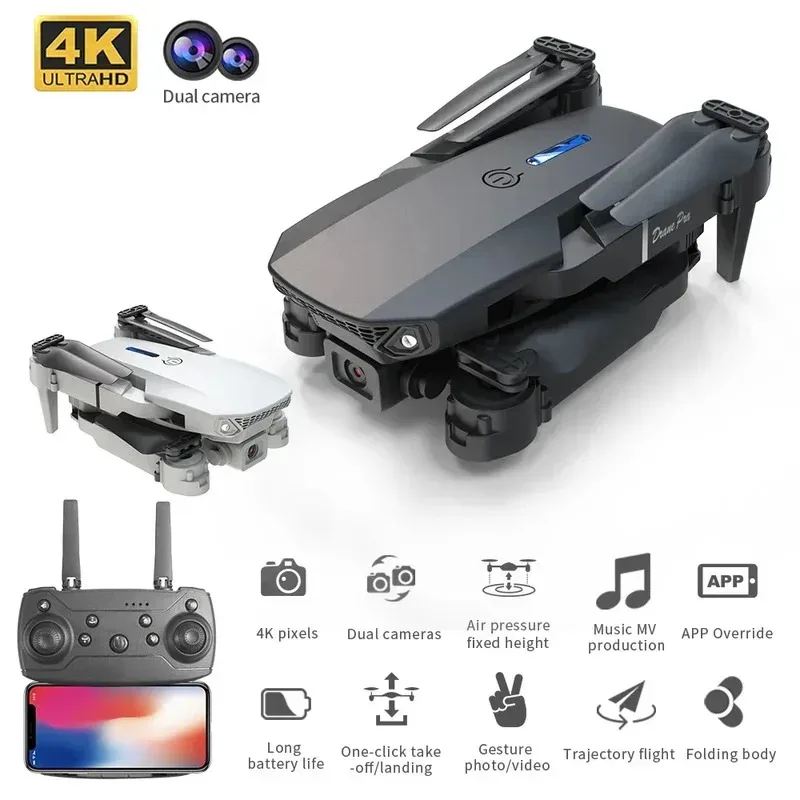 

E88 Professional mini remote control drone 4K HD aerial camera WiFi FPV foldable quadcopter RC helicopter Children's toy Gift