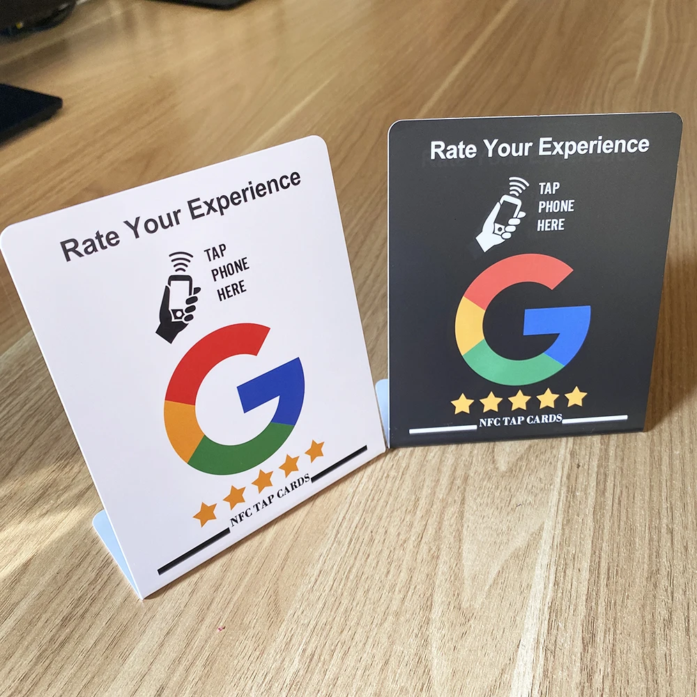 Google Review NFC Stand Display Table Signage NFC Card Stand for Google Review RFID 13.56Mhz ISO14443A 504Bytes NTAG215 NFC Card