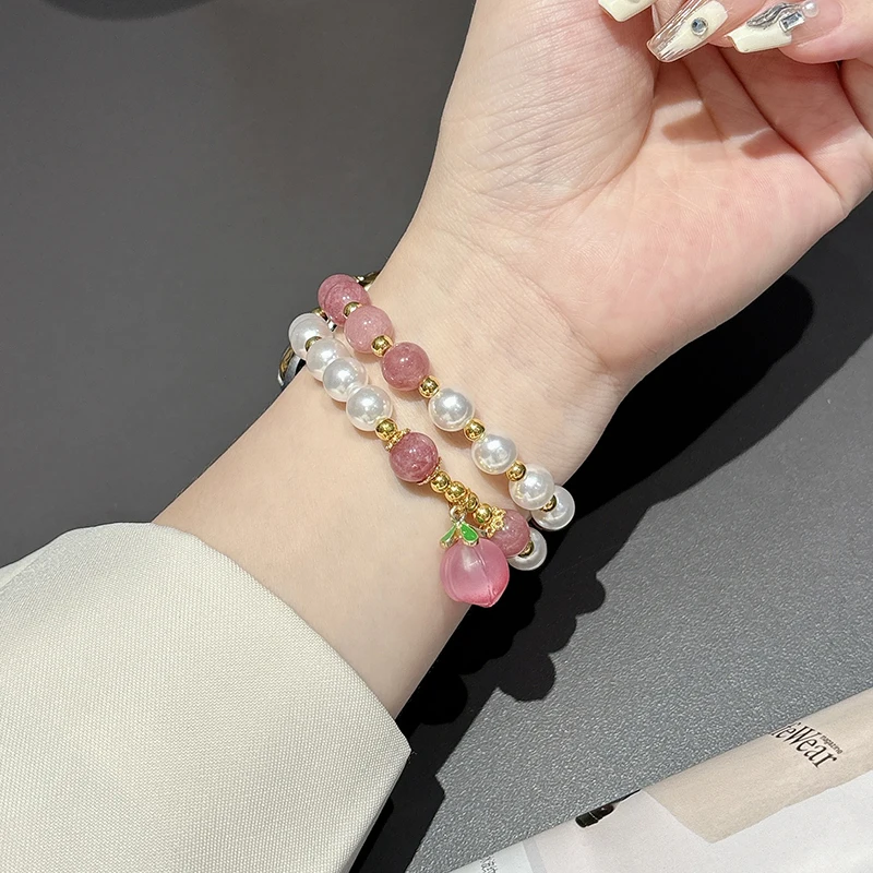 Pink Peach Strap for Apple Watch Band 40mm 44mm 45 38 41 Ultra 2 49mm Women Bracelet for IWatch Series 7 9 8 SE 6 5 Accessories