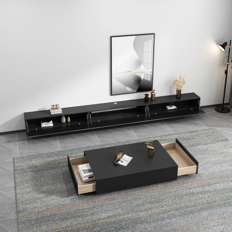 #New Design Wall-mounted TV Stand - Modern TV Stand with Coffee Table - Wooden Living Room Furniture - TV Wall Unit