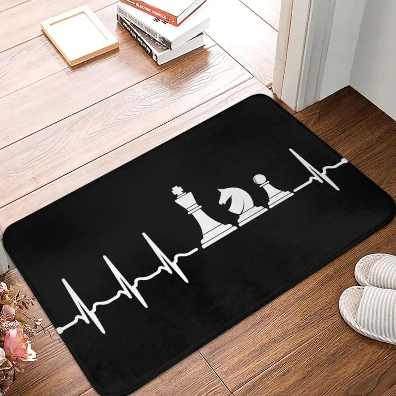 Personalized Chess Heartbeat Doormat Mat Anti-Slip Chessboard Game Kitchen Bathroom Toilet Rug Carpet 40*60cm