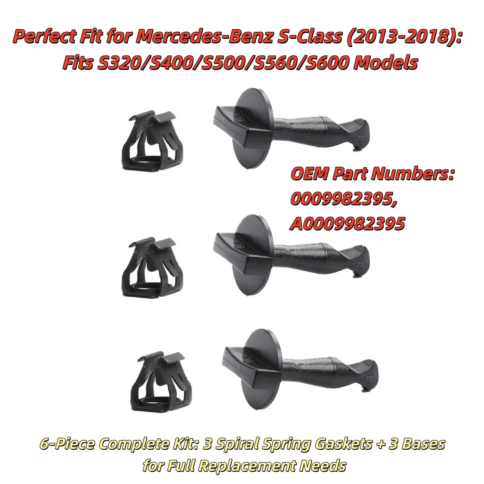

New 3Set Spiral Spring Gasket W/H Base OEM Part Number A0009982395 For Mercedes For S400 For S500 Replacement Car Accessories