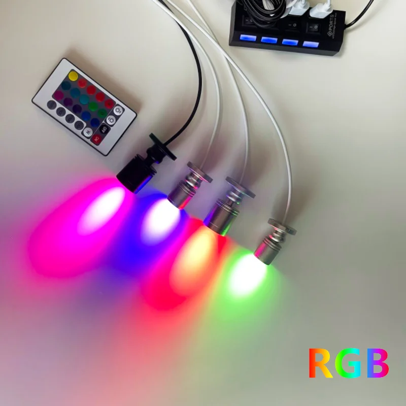 EtrnLED punktowe reflektory Led możliwość przyciemniania RGB Mini wnętrze sufitowe powierzchnia punktowa interfejs USB 1W 3W Model gablota lampa dla